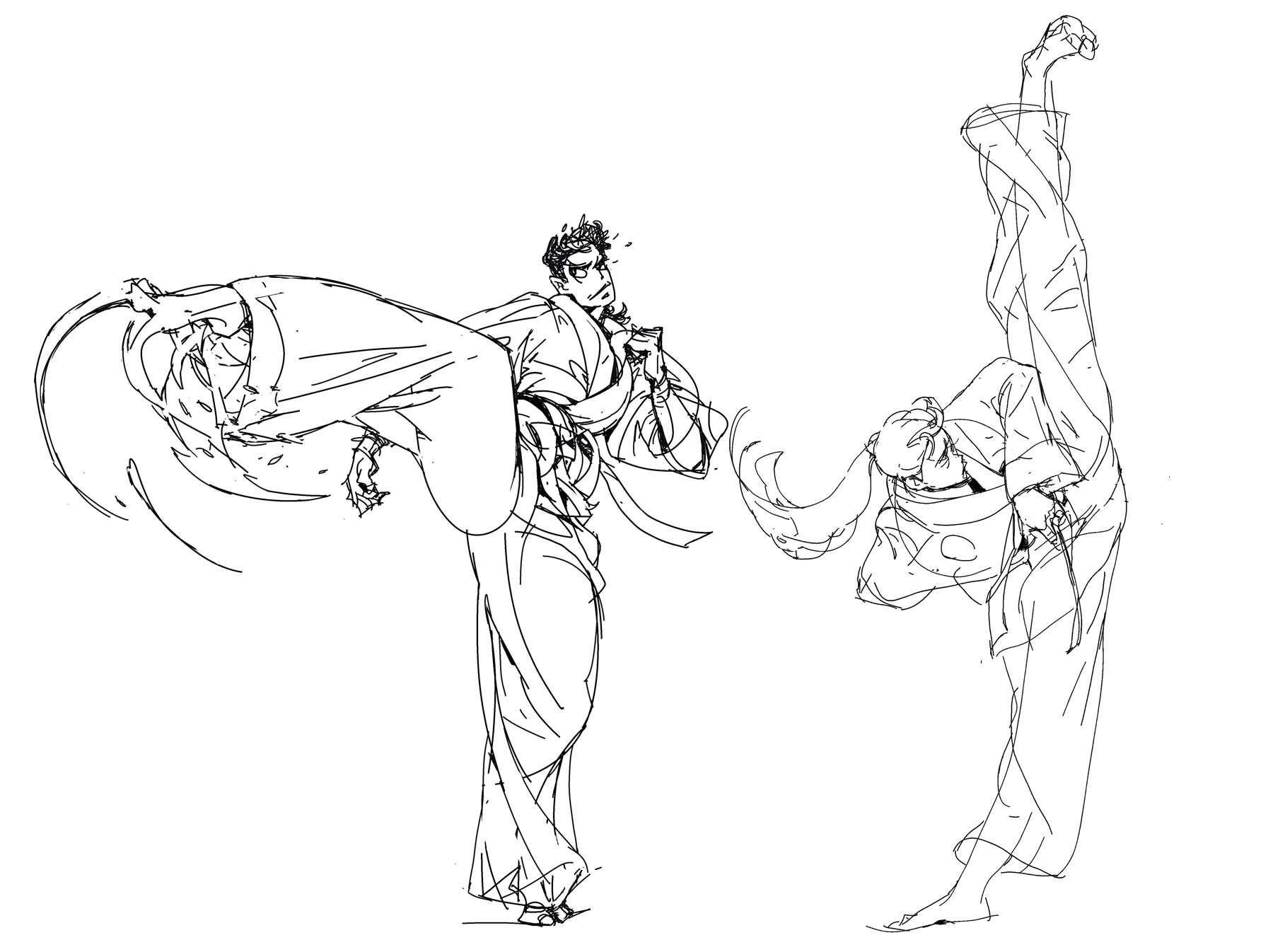 Dynamic line drawings by Ren Lao Ren