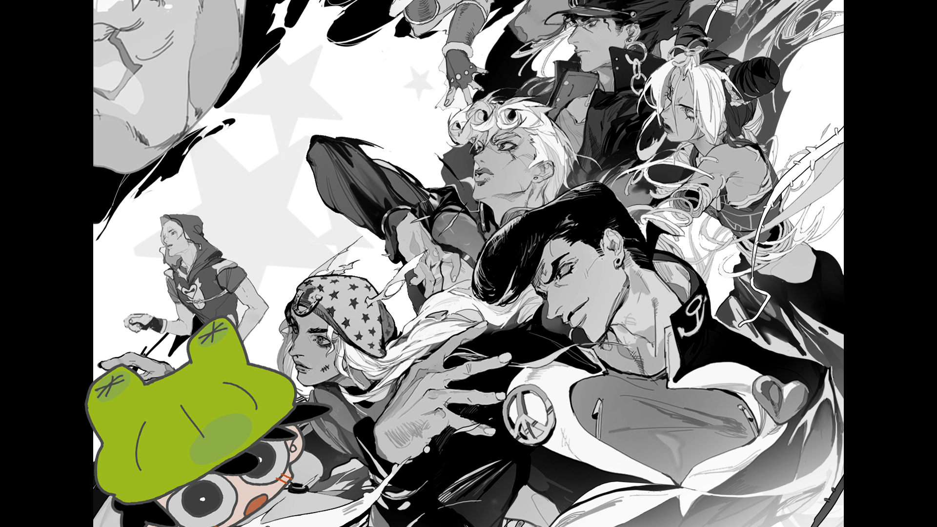 Monochrome character studies created for a Mao Art studio film
